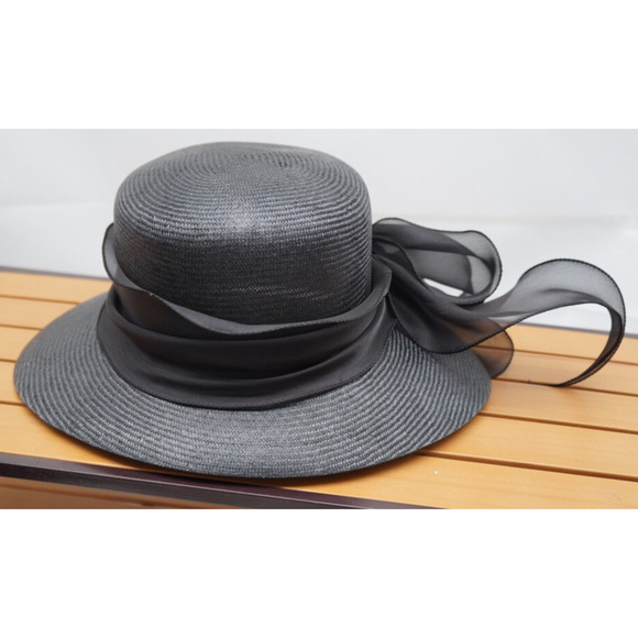 Marzi Firenzi Neiman Marcus Derby Church Straw Wide Brim Hat Italy Luxury 22\